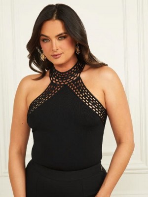 Guess Luana Bandage Bodysuit Zwart | GUESS-SN27482
