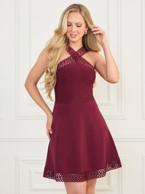 Guess Luana Fit-and-Flare Dress Rood | GUESS-SN26968