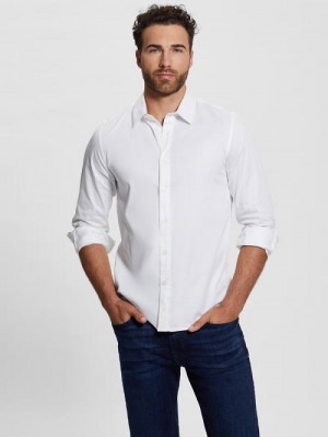 Guess Luxe Stretch Shirt Wit | GUESS-SN31301