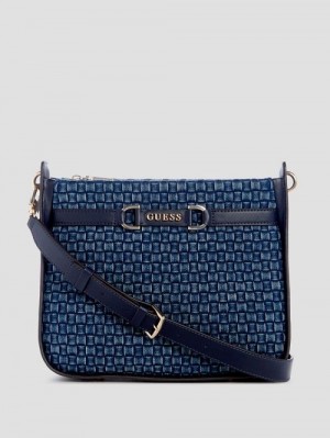 Guess Majka Denim Hobo Bag Blauw | GUESS-SN28949