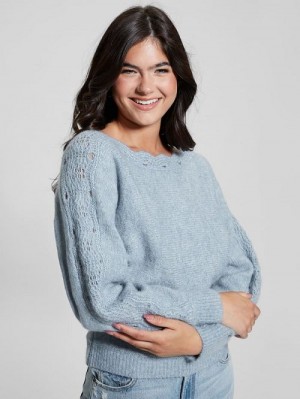 Guess Malorie Dolman Sweater Blauw | GUESS-SN27251
