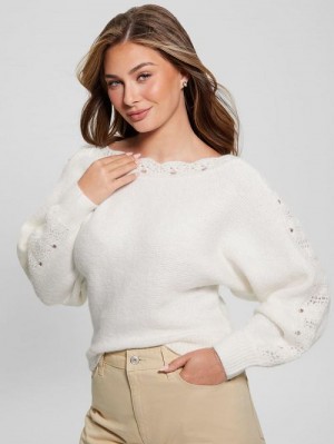 Guess Malorie Dolman Sweater Wit | GUESS-SN27805