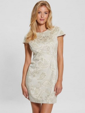 Guess Manuela Faux-Suede Dress Beige | GUESS-SN26979