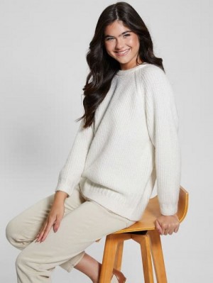 Guess Margot Cable-Knit Sweater Wit | GUESS-SN27709