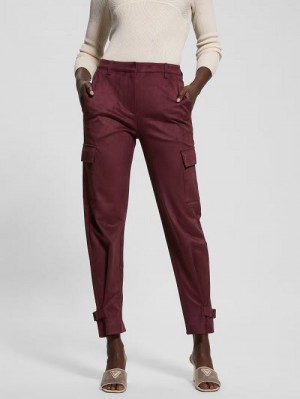 Guess Mariza Faux-Suede Cargo Pants Rood | GUESS-SN28261