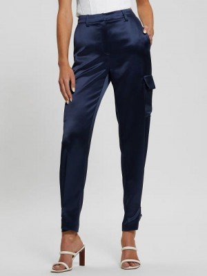 Guess Marzia Satin Joggers Blauw | GUESS-SN28325