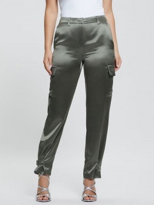 Guess Marzia Satin Joggers Groen | GUESS-SN28313