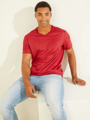 Guess Mason V-Neck Tee Rood | GUESS-SN30552
