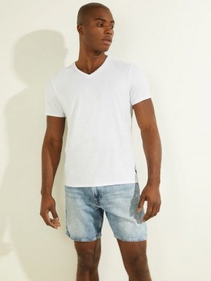 Guess Mason V-Neck Tee Wit | GUESS-SN30553