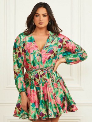 Guess Maya Paradiso Belted Dress Multi | GUESS-SN26740
