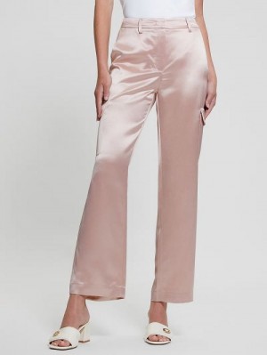 Guess Megan Cargo Satin Pants Roze | GUESS-SN28316