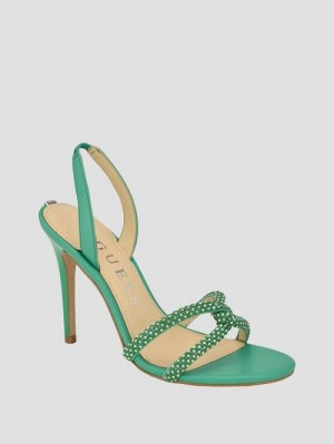 Guess Meomis Bling Heels Groen | GUESS-SN29823