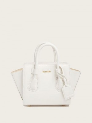 Guess Merava Leather Mini Satchel Wit | GUESS-SN29275