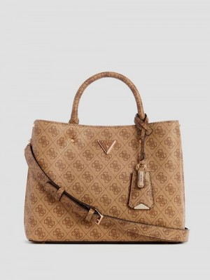 Guess Meridian Signature Girlfriend Satchel Bruin | GUESS-SN29202