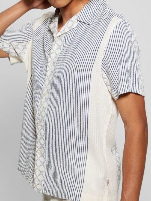 Guess Meyer Dobby Shirt Blauw | GUESS-SN31272