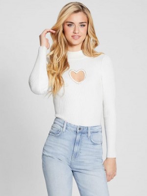 Guess Mia Cut-Out Bodysuit Wit | GUESS-SN27781