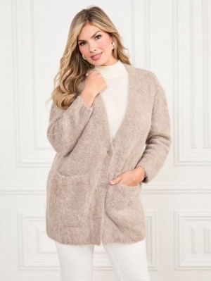 Guess Michaela Alpaca-Blend Cardigan Beige | GUESS-SN27936