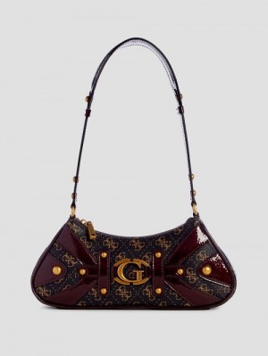 Guess Mintha Mini Top-Zip Shoulder Bag Bruin | GUESS-SN29061