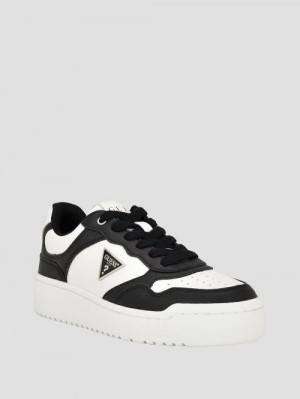 Guess Miram Two-Tone Sneakers Zwart Wit | GUESS-SN29555