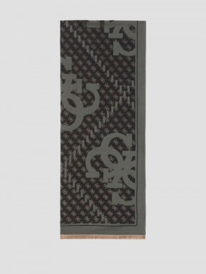 Guess Mito Quattro G Jacquard Scarf Zwart | GUESS-SN31854