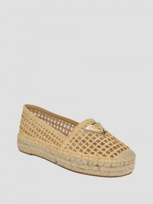 Guess Mones Espadrille Flats Beige | GUESS-SN29878