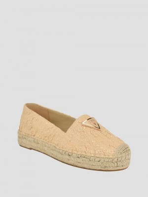 Guess Mones Espadrille Flats Beige | GUESS-SN29879
