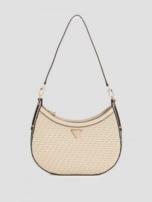 Guess Murielle Woven Hobo Wit | GUESS-SN29171