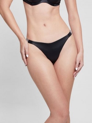 Guess Naomi Satin Thong Zwart | GUESS-SN28632