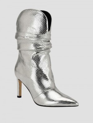 Guess Narissa Faux-Leather Booties Zilver | GUESS-SN29947