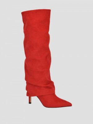 Guess Natha Suede Slouchy Boots Rood | GUESS-SN29931
