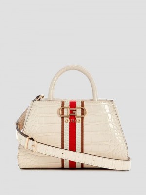 Guess Nelka Embossed Mini Satchel Wit | GUESS-SN29265