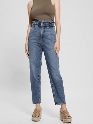 Guess Nelli Paperbag Jeans Blauw | GUESS-SN26499