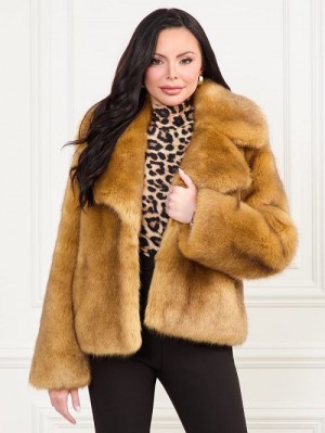 Guess New Gwenda Faux-Fur Jacket Beige | GUESS-SN27952