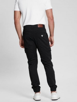 Guess New Kombat Tapered Twill Pants Zwart | GUESS-SN31391