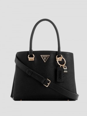 Guess Noelle Girlfriend Satchel Zwart | GUESS-SN29335