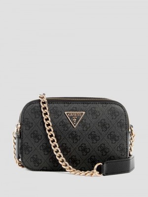 Guess Noelle Quatto G Camera Crossbody Zwart | GUESS-SN28962