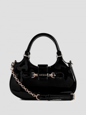 Guess Nolana Small Girlfriend Satchel Zwart | GUESS-SN28840