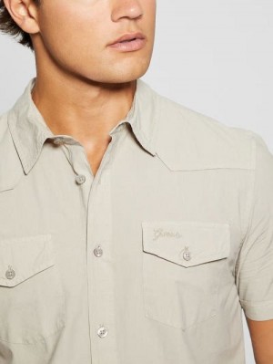 Guess Nottingham Western Shirt Beige | GUESS-SN31229