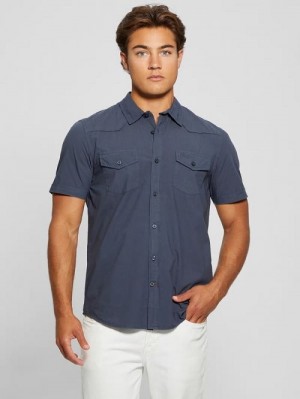 Guess Nottingham Western Shirt Blauw | GUESS-SN31226