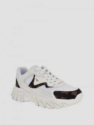 Guess Nowah Signature Joggers Zwart Wit | GUESS-SN29573