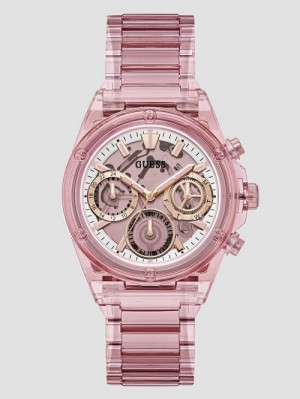 Guess Nude Transparent Multifunction Watch Beige | GUESS-SN30037