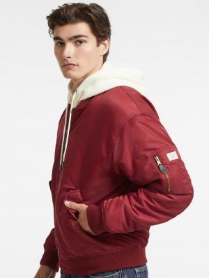 Guess Nylon Bomber Jacket Rood | GUESS-SN30822