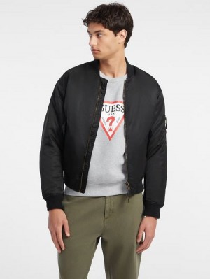 Guess Nylon Bomber Jacket Zwart | GUESS-SN30835