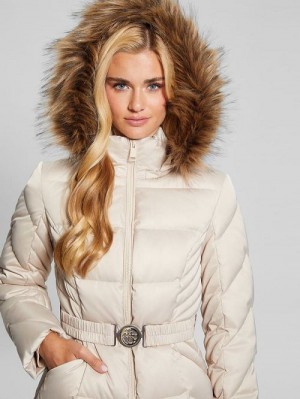 Guess Olga Genuine Down Jacket Wit | GUESS-SN27916