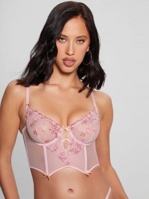 Guess Oriana Lace Bustier Roze | GUESS-SN28595