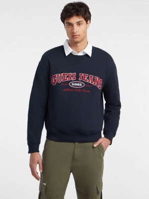 Guess Original Design Sweatshirt Blauw | GUESS-SN31513