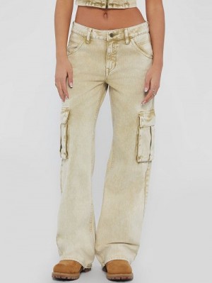 Guess Originals Aged Cargo Pants Beige | GUESS-SN26527