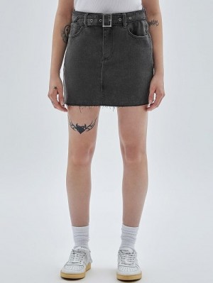 Guess Originals Belted Denim Skirt Zwart | GUESS-SN26497