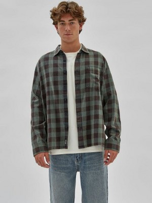 Guess Originals Brushed Gingham Flannel Zwart | GUESS-SN31080