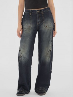 Guess Originals Cargo Lace-Up Jeans Blauw | GUESS-SN27403